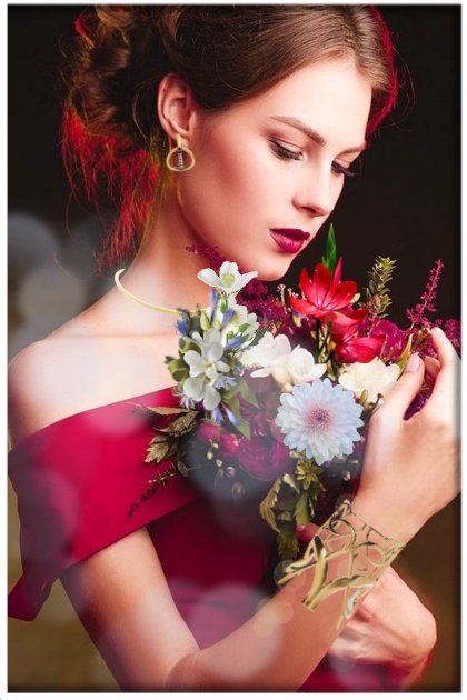 A girl with flowers 2- Combinazione di moda