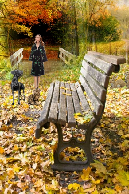 The autumn park- combinação de moda