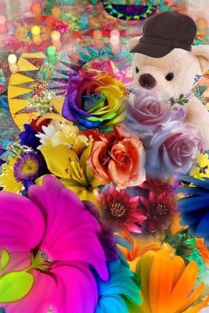 Multi-coloured flowers- Fashion set