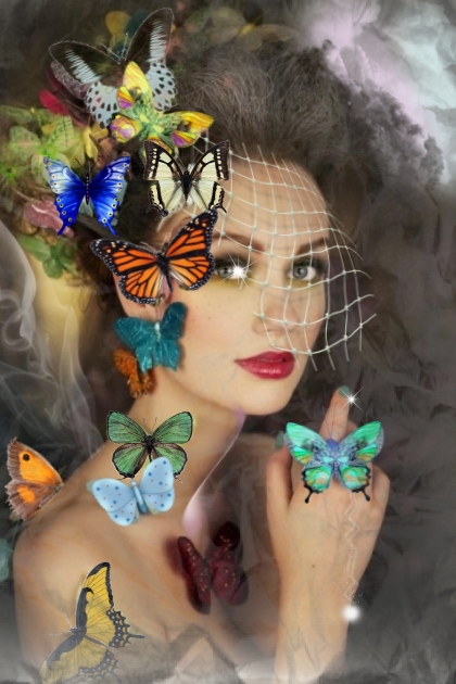 A girl with butterflies- Модное сочетание