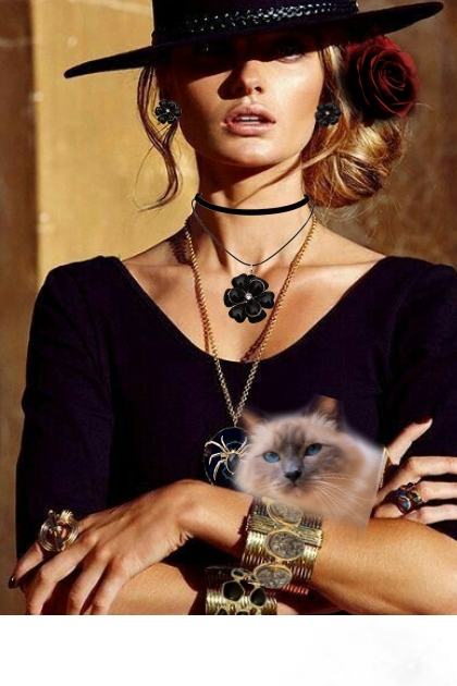 A girl with a cat 2- Modna kombinacija