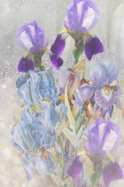 Bees and irises- combinação de moda
