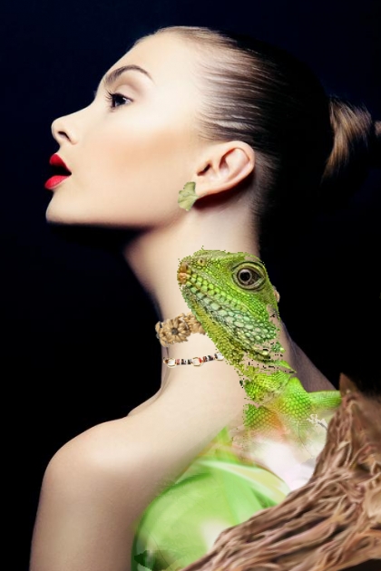 A green lizard- Modna kombinacija