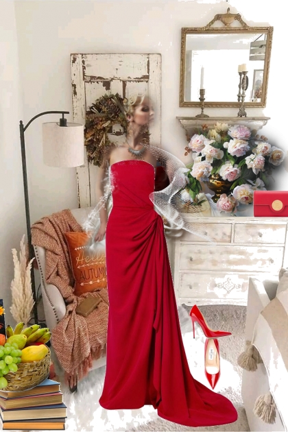 A red dress- combinação de moda