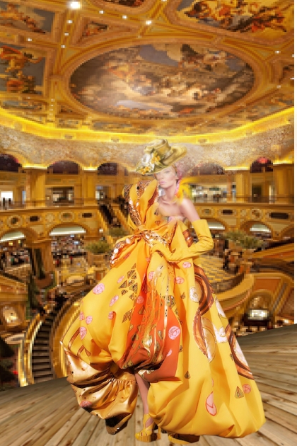 Lady in gold- Combinazione di moda