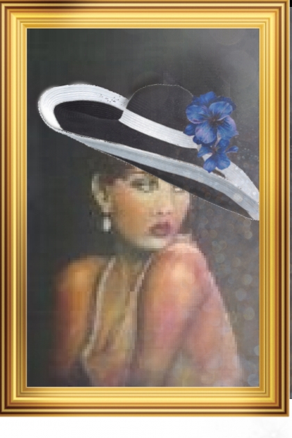 Portrait of a girl in a broad-brim hat- Combinazione di moda