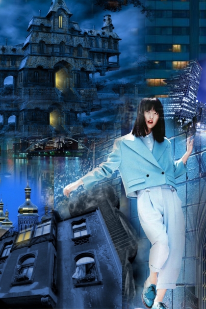 Blue city- Combinazione di moda