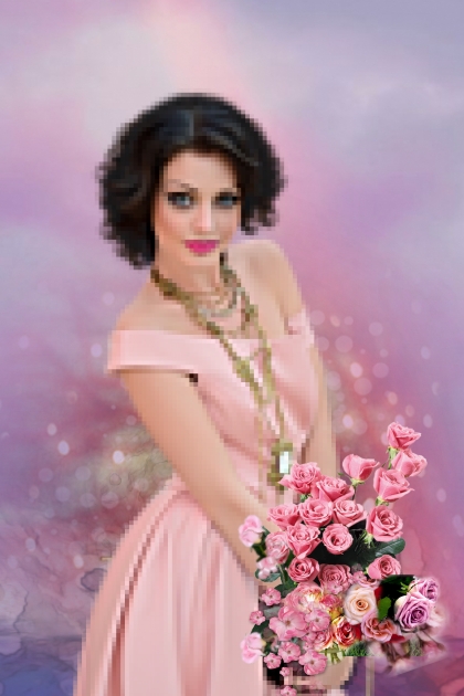 Pink roses- combinação de moda