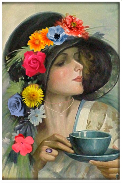 Flower hat- Combinazione di moda