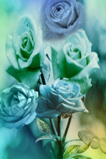 Blue roses 2- combinação de moda