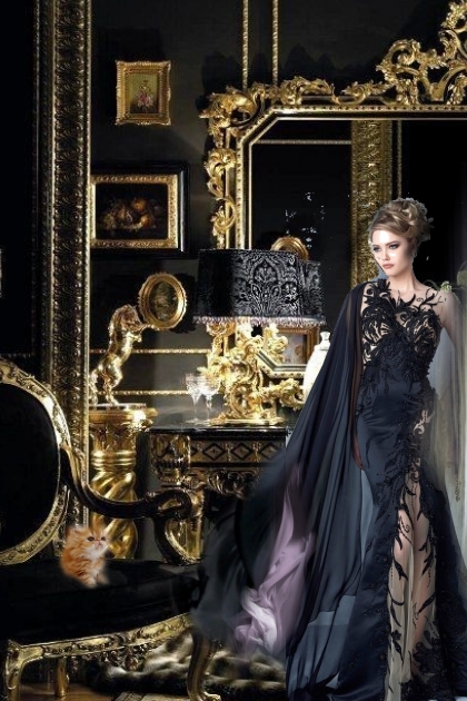 Lady in a black dress- Fashion set