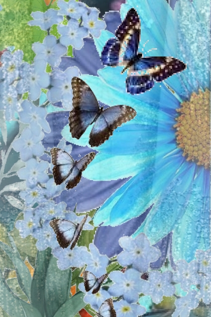 Blue butterflies- Fashion set