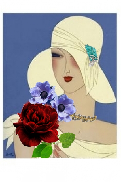 A lady with flowers- Combinaciónde moda