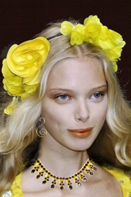 A wreath of yellow flowers- Модное сочетание