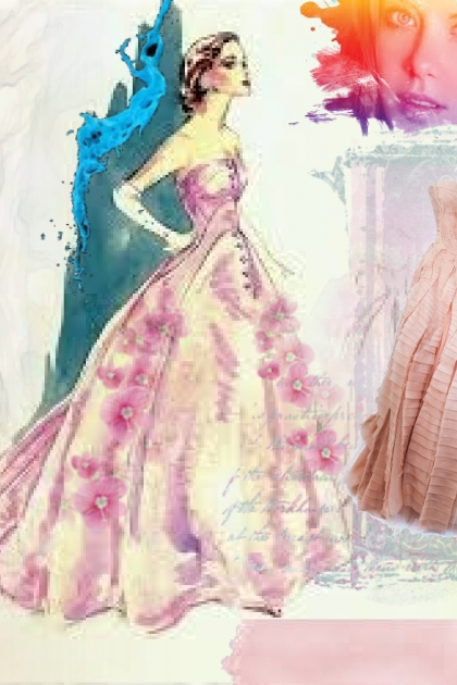 A pink flower dress- Modna kombinacija