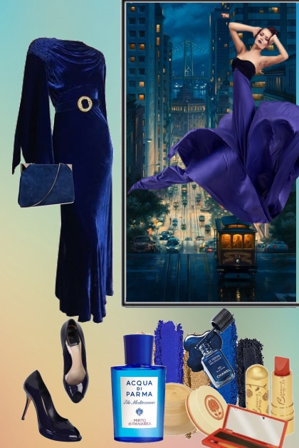 Blue as night- Combinazione di moda