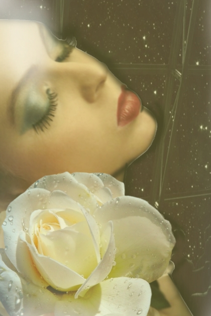 A girl with a white rose- Модное сочетание