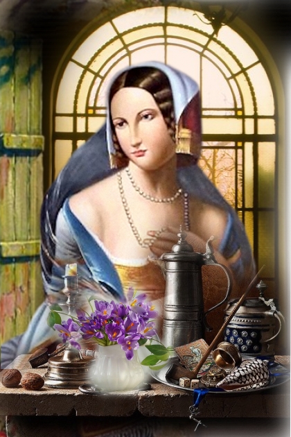 A lady at the table- Модное сочетание