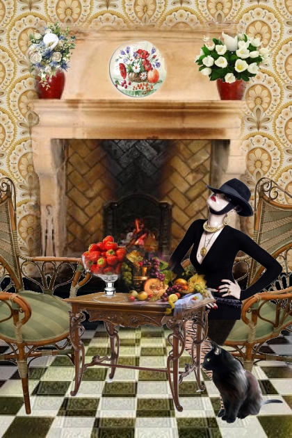 In front of the fireplace- Fashion set