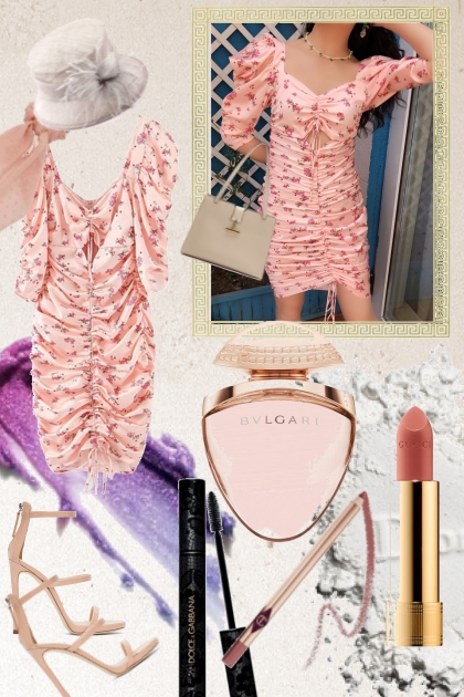 A pink dress- Modna kombinacija