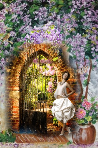 The gate to the enchanted garden- combinação de moda