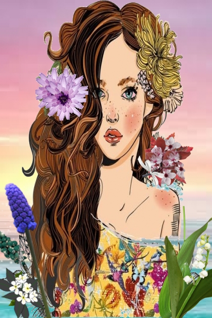 A girl with flowers 4- Kreacja