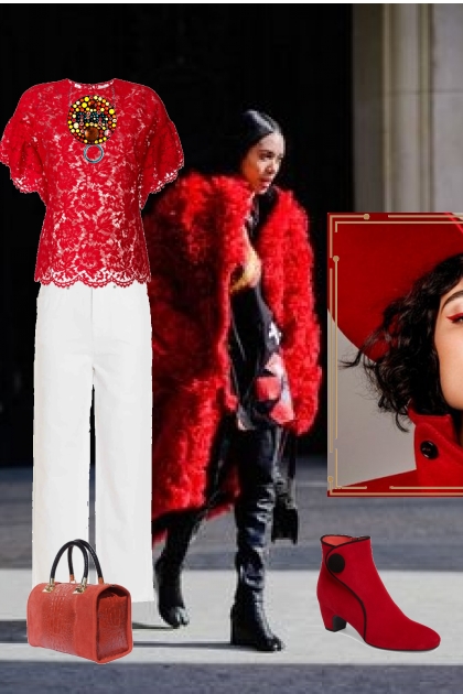 Cheerful red- Модное сочетание