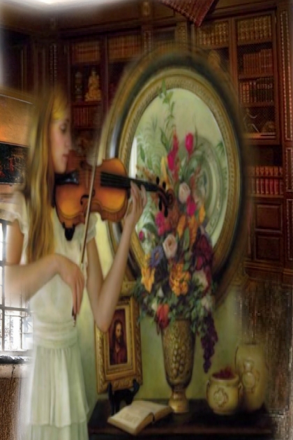 Playing the violin- combinação de moda