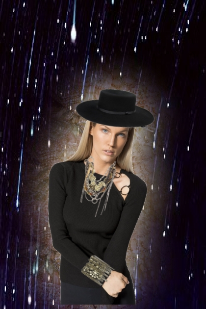 Black blouse- combinação de moda