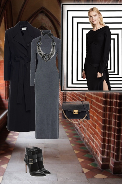 Elegant grey and black- Combinazione di moda
