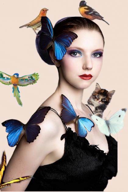 Lady of birds and butterflies- Modna kombinacija
