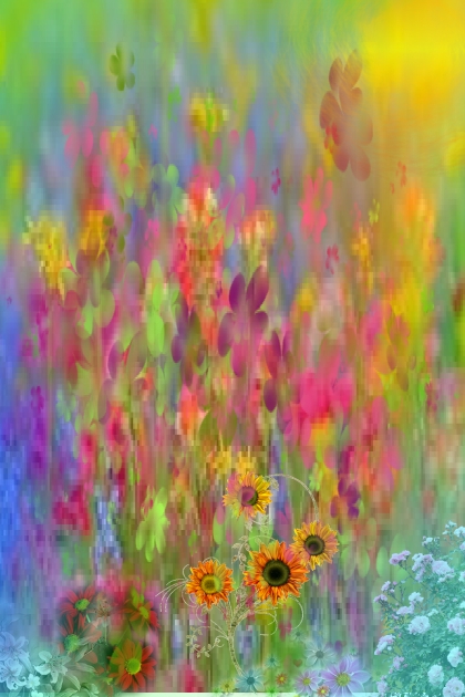 Bright flowers under the sun- Modna kombinacija