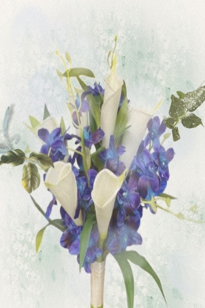 A blue-and-white bouquet- 搭配