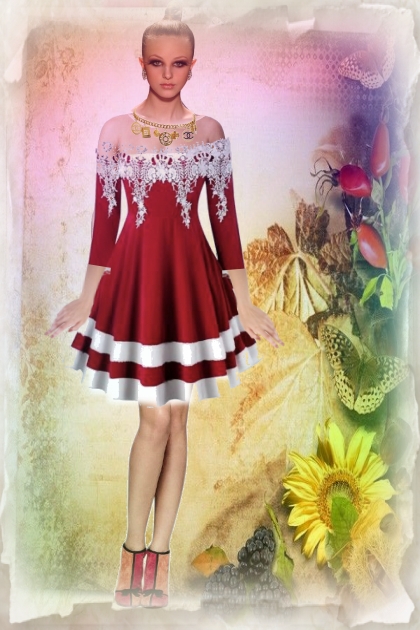Red dress 2- Modekombination