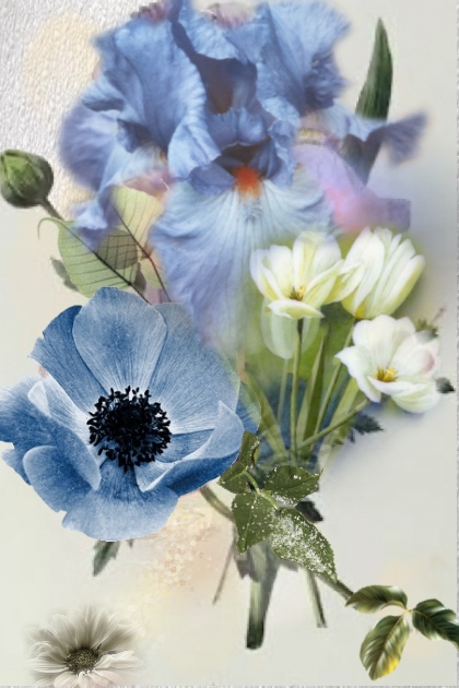 Blue and white flowers