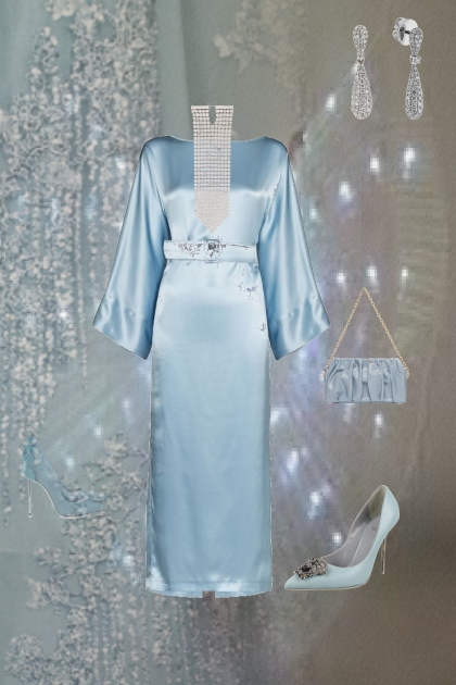 Ice blue evening dress- Modekombination