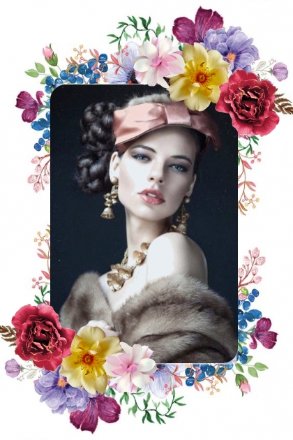 A portrait in a flower frame- Combinazione di moda