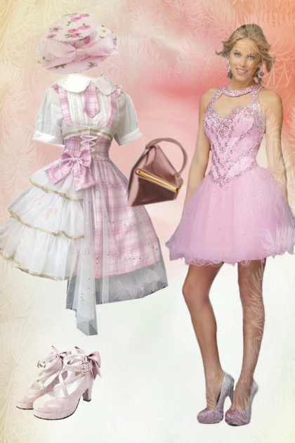 Pink for girls- combinação de moda