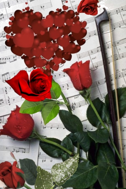 The music of red roses- combinação de moda