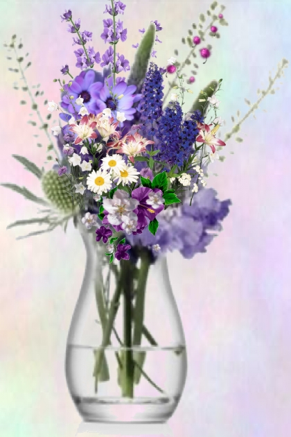 A bunch of purple flowers- Modekombination