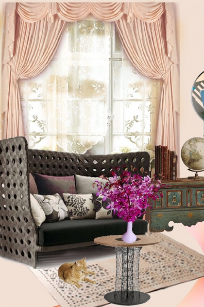 Sitting room in apricot colours- Fashion set