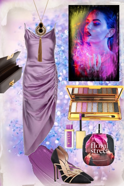 A cocktail dress in lilac- combinação de moda