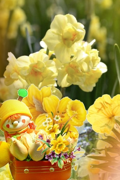 Yellow daffodils- Modna kombinacija