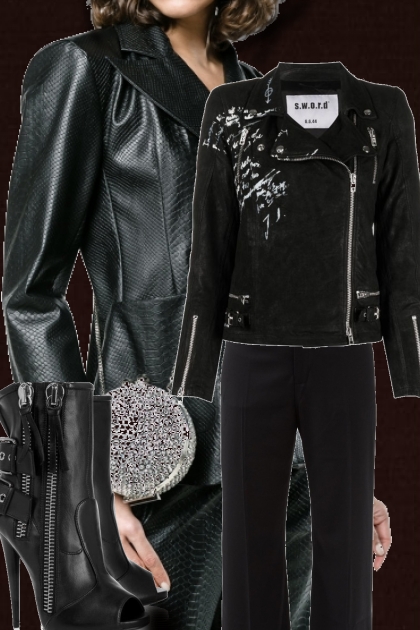 Casual leather jacket- Fashion set