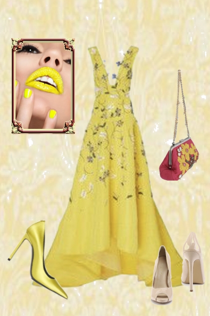 Golden yellow outfit- Modna kombinacija