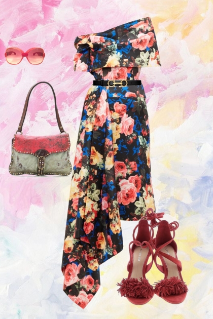 Bright flower summer outfit