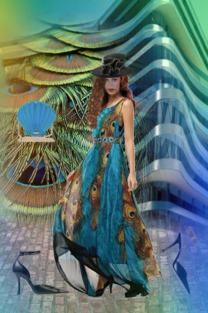 Peacock dress- Modekombination