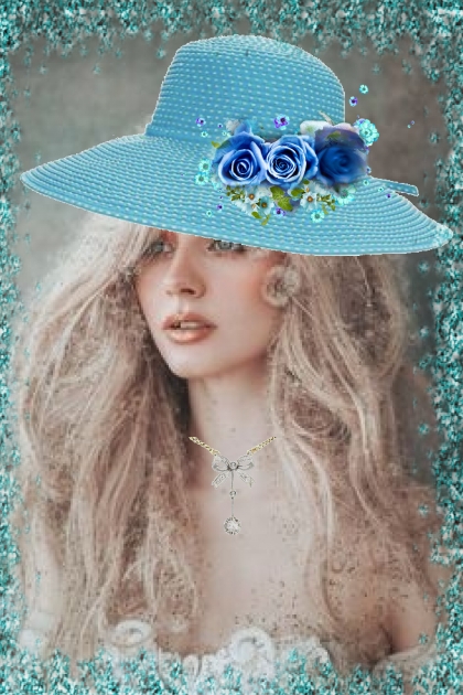 A turquoise hat