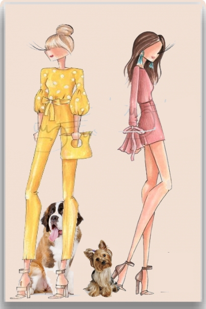 Ladies and their dogs- Fashion set