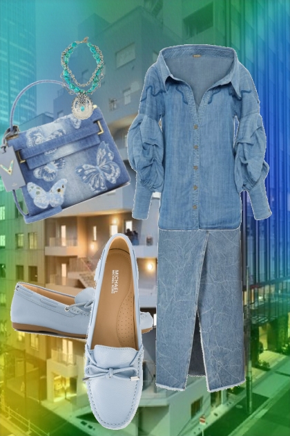 Blue jeans outfit- Modna kombinacija